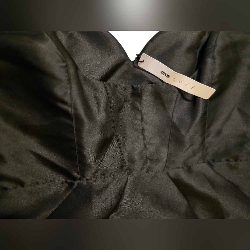 ASOS Black Satin Midi Dress - Picture 5 of 8